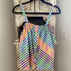 NWT JCREW multicolor check tank top size 00